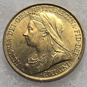 1894 Gold Half Sovereign - Victoria Old Head - London